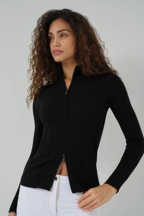 Anatomie Noelle Sweater Zip Up Top in Black at Nordstrom, Size X-Large