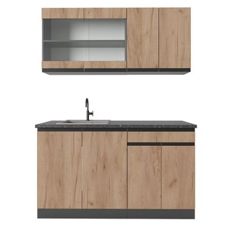 Vicco Cocina Vers&aacute;til R-line, Oro Power Roble/antracita, 140 Cm, Et Antracita