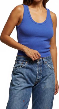 perfectwhitetee Womens Blondie Structured Tank Top In Blue