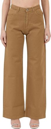 Federica Tosi Wijde Pijp Denim Broek - Dames - Loose Fit Jeans - Groen - W25 - Denim - Jeans