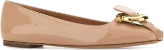 Ferragamo Womens Oxide Ballet Flat Beige Leather