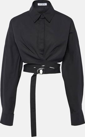 Alaia Cropped cotton poplin shirt