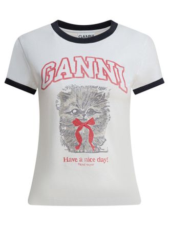 Ganni Kitty Baumwoll-T-Shirt