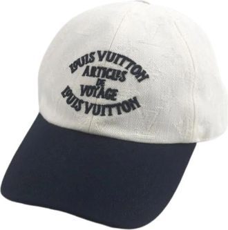 Louis Vuitton Pre-owned Cotton hats - Heren - Vintage Accessoires - Wit - ONE Size - Katoen - Vintage