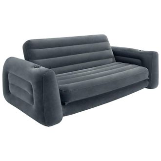 Intex Sof&aacute; Inflable Cama Extra&iacute;ble Gris Oscuro 203x224 Cm