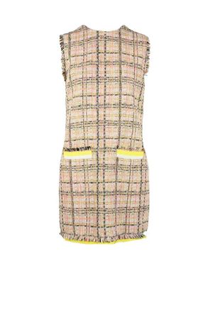 Msgm Womens Boucl&eacute; Dress - Beige