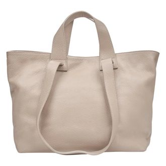 Estro & Luminara Handbags, female, Beige, Size: ONE SIZE Leather Handbag