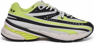 Diesel White-Green Polyester Airspeed Sneakers