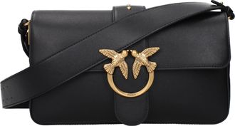 Pinko Pinko Love Dames Schoudertassen Leer Zwart/Goud