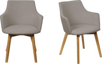 HOME AFFAIRE Armlehnstuhl »Ena Esszimmerstuhl, Polstersessel, Wohnstuhl, Essstuhl mit Armlehnen« (Set) 2 Stk.(2er-Set), mit Massivholzbeinen, stabil, stilvoll, beq