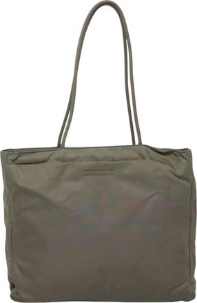 Prada Shopping Khaki Synthetic Tote Bag (Pre-Owned)