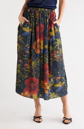 T Tahari Everyday Pull-On Skirt in Tropical Bloom Print at Nordstrom Rack, Size X-Small
