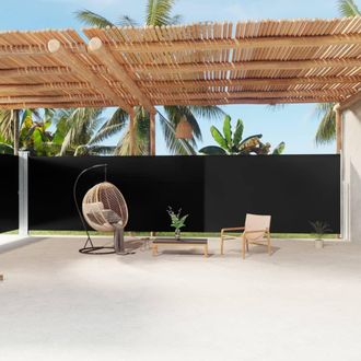 Berkfield Home Retractable Side Awning Black 200x1200 cm