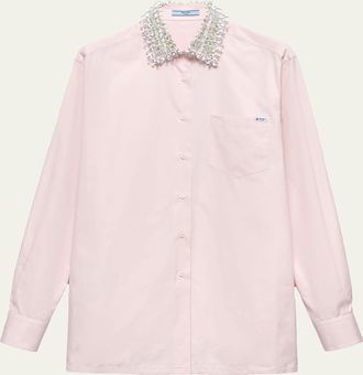 Prada Embroidered Poplin Shirt