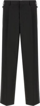 Cellar Door Black Relaxed Pleated Trousers