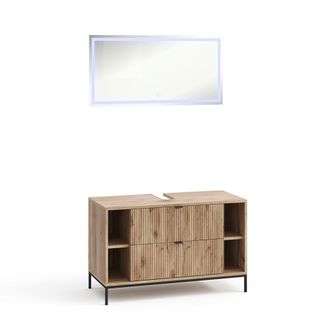 Vicco Conjunto De Muebles De Ba&ntilde;o Eliza, Roble Vikingo, 2 Partes, Vicco