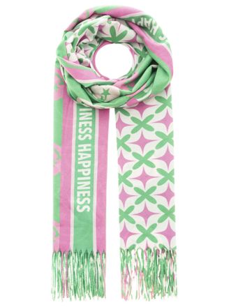 Zwillingsherz Schal ZWILLINGSHERZ Love & More, Damen, gr&uuml;n, Web, Polyester, Modet&uuml;cher Schal, stylischer Schal mit Schriftzug