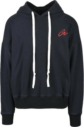 Paul & Shark Cropped Grey Hoodie with Contrasting Drawstrings