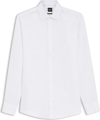 BOSS Slim-fit shirt in linen-blend twill