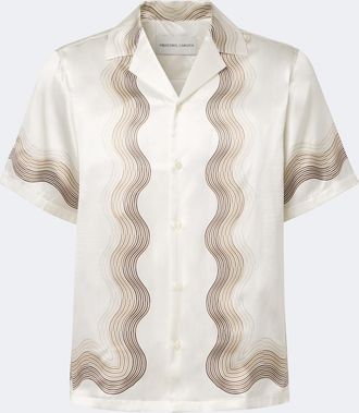 Frescobol Carioca Camisa bowling de seda estampada