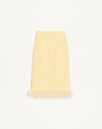 Valentino Gonna In Crepe Couture Con Piume Donna GIALLO 42