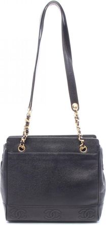 Chanel Black Grained Calfskin Handbag Tote Bag (Pre-Owned)