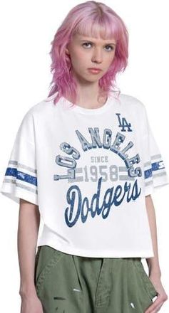 Starter Womens Starter White Los Angeles Dodgers Cropped Hurry Up Offense T-Shirt at Nordstrom, Size Xx-Large