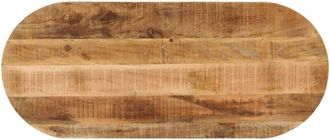 vidaXL Piano Tavolo 140x60x2,5 cm Ovale Legno Massello Grezzo di Mango - Vidaxl