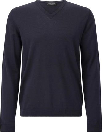Roberto Collina Truien & Vesten, Heren, Blauw, L, V-hals Truien
