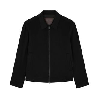 Paul & Shark Luxe Cashmere Blouson Jack - Heren - Cashmere truien - Zwart - L - Polyester - Truien & Vesten