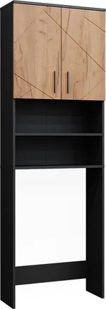 Vicco Mueble Para Lavadora Irma, Antracita/roble Dorado, 64 X 190.5 Cm