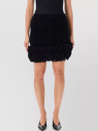 Loewe wool blend textured asymmetric mini skirt