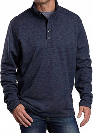 Stetson Quarter-Button Honeycomb Knit Sweater In Grey