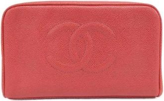 Chanel Pre-owned Clutches, female, Red, Size: ONE SIZE Pre-owned Vintage Leather Clutch