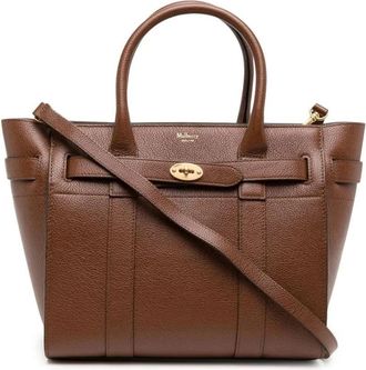 Mulberry Small Zipped Bayswater Tote Bag - Dames - Shoppers - Bruin - ONE Size - Leer - Tassen