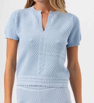 Sundays Tilda Short Sleeve Sweater In Spring Blue