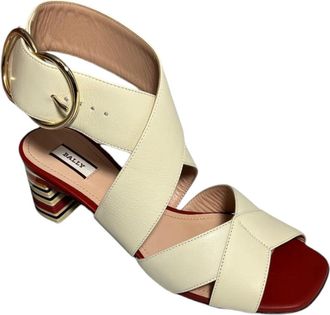Bally Haylie 6225823 Ladies Bone Plain Leather Sandals