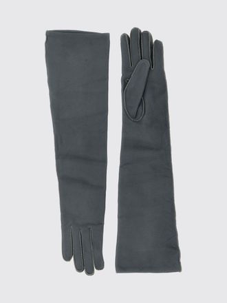 Agnona Calfskin Nappa Leather Gloves with Exposed Stitching