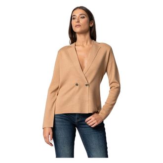 Kocca Truien & Vesten, Dames, Bruin, S, Chique Cardigan met Enkele Knoopsluiting