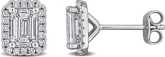Mimi & Max Lab Grown Diamond Stud Earrings Sterling Silver 1 3/8 to 2ct TDW