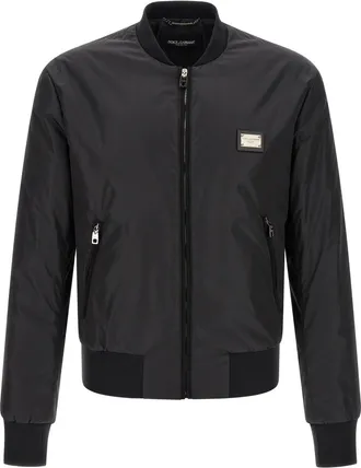 Dolce & Gabbana Black Logo Bomber Jacket
