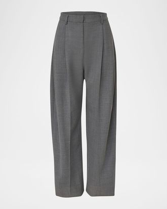 Carolina Herrera High-Rise Pleated Wide-Leg Pants