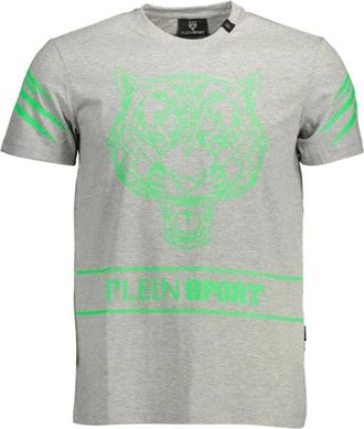 Plein Sport T-shirt met korte mouwen - Heren - Sportshirts - Grijs - XL - Katoen - Fitness