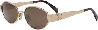 Celine Celine - Triomphe Metal Zonnebril - Dames - Accessoires - Geel - Maat: 54 MM Polyamide
