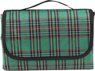 OEM 1 Manta De Picnic Impermeable Y Aislante, 80 X 150 Cm, Ideal Para Picnics, Senderismo, Acampada Y La Playa, Estampado De Cuadrados Verdes