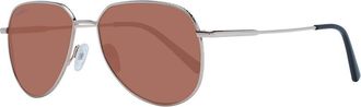 Serengeti Eyewear Unisex Aviator Sunglasses Rose Gold Metal Frame - Brown - One Size