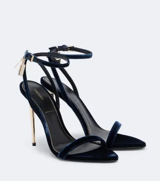 Tom Ford Padlock velvet sandals