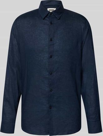 Drykorn Drykorn Slim Fit Freizeithemd aus Leinen-Baumwoll-Mix Modell RAMIS in Dunkelblau, Gr&ouml;&szlig;e XXL