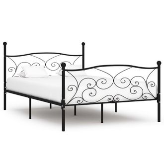 Berkfield Home Bed Frame with Slatted Base Black Metal 120x200 cm | Size: Small Double