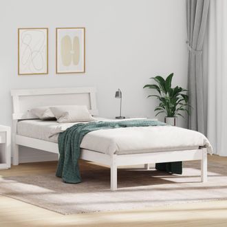 Berkfield Home with LED Strip Lights with Headboard White 80 x 200 cm Pine wood